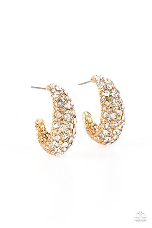 Glamorously Glimmering - Gold Hoop Earring