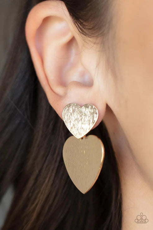 Hear-Racing Refinement - Gold Post Earring