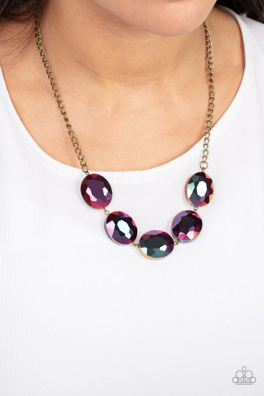 Cosmic Closeup - Brass Necklace