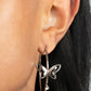 Full Out Flutter - White Hoop Earring