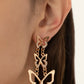 Flamboyant Flutter - Gold Post Earring