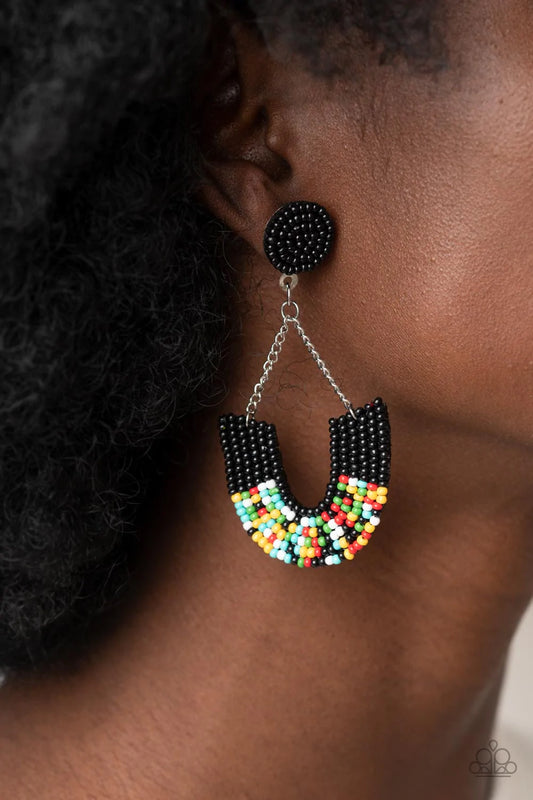 Make It RAINBOW - Black Post Earring