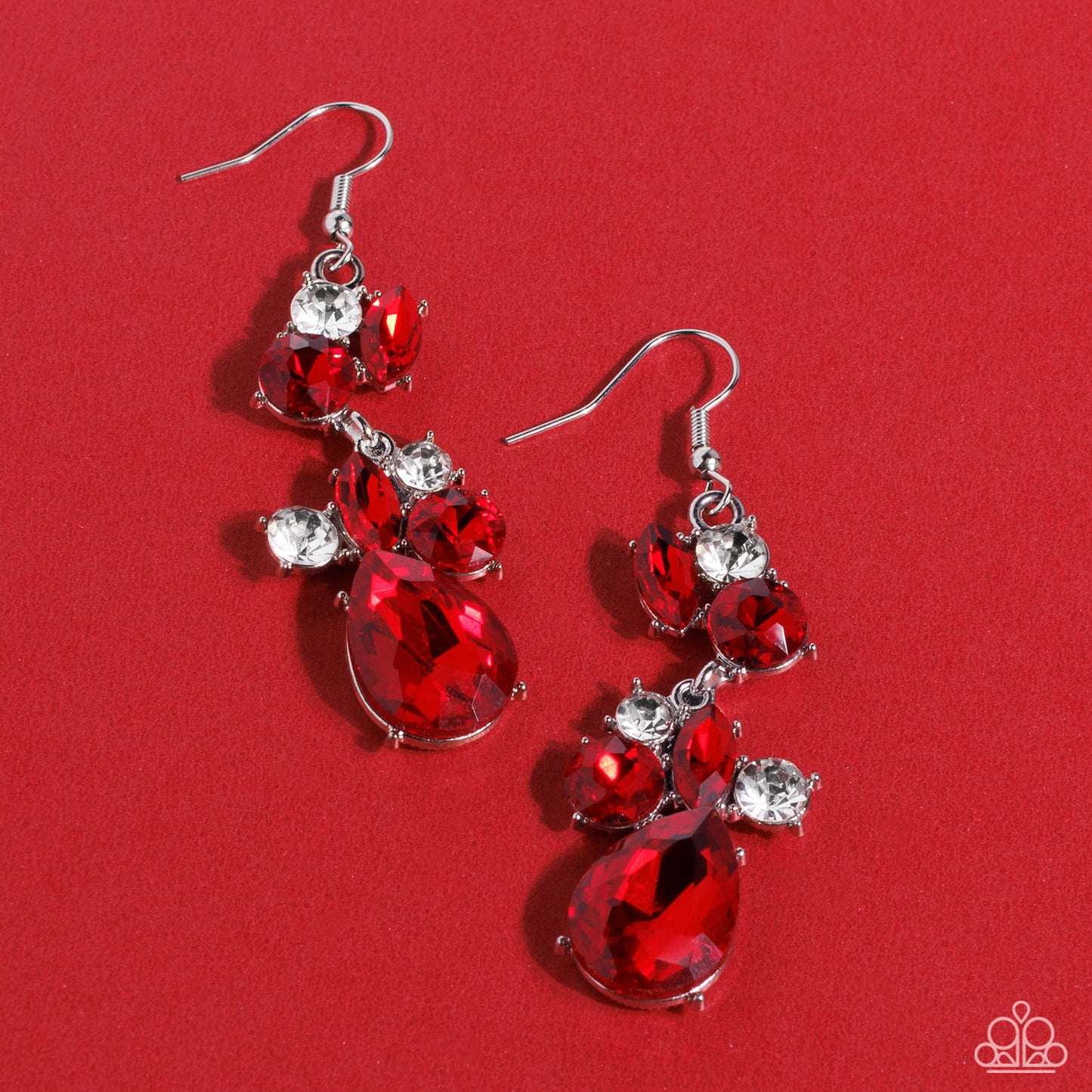 Rhinestone Reveler - Red Earring