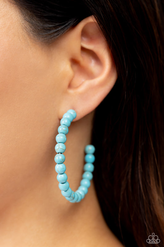 Rural Retrograde - Blue Hoop Earring