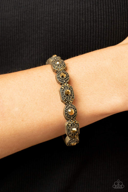 Eye-Opening Opulence - Brass Bracelet