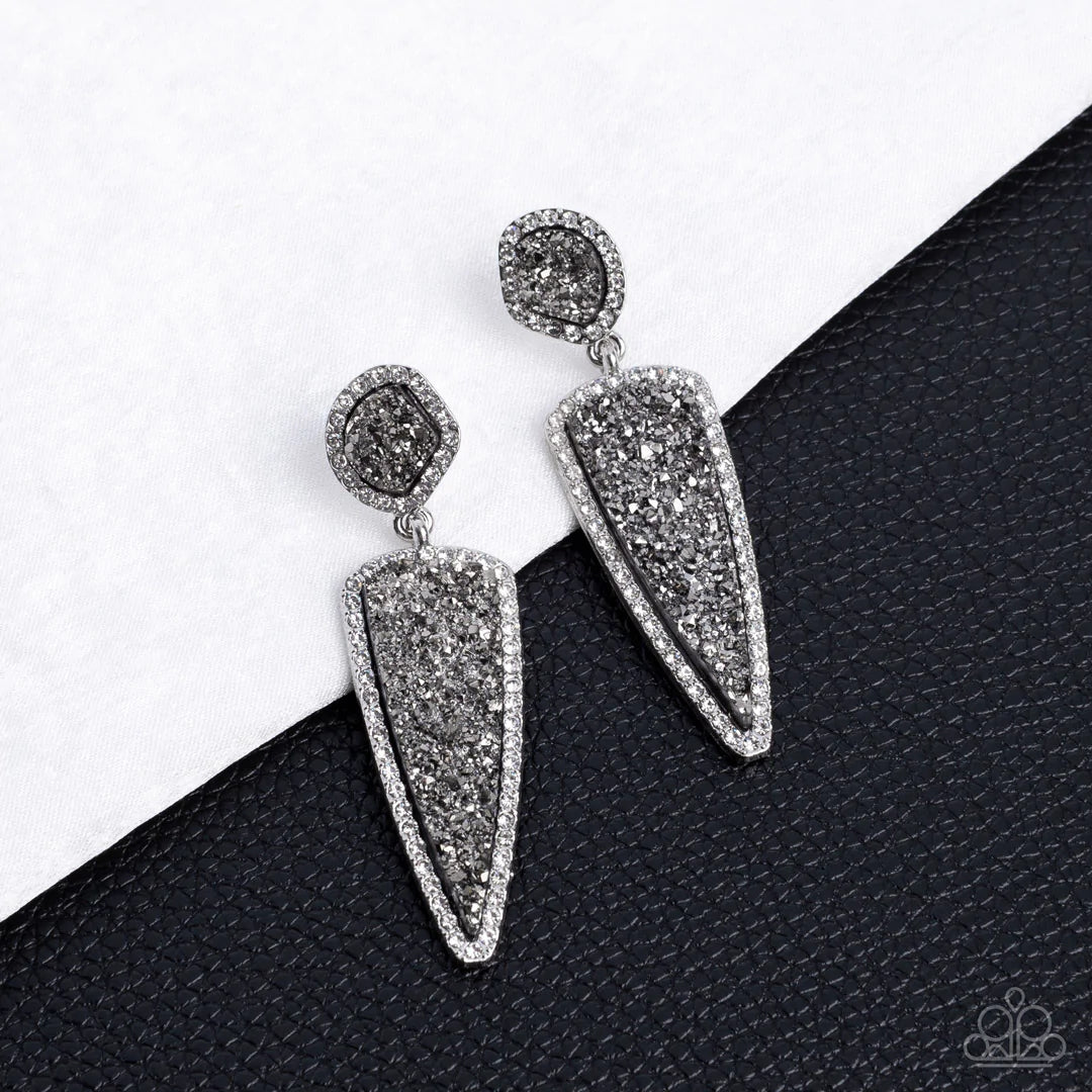 Druzy Desire - Silver Post Earring