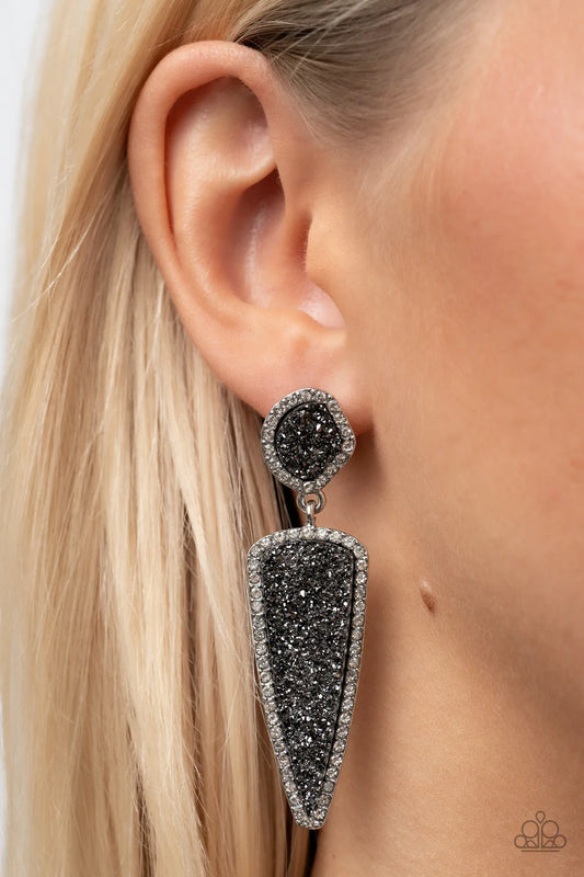 Druzy Desire - Silver Post Earring