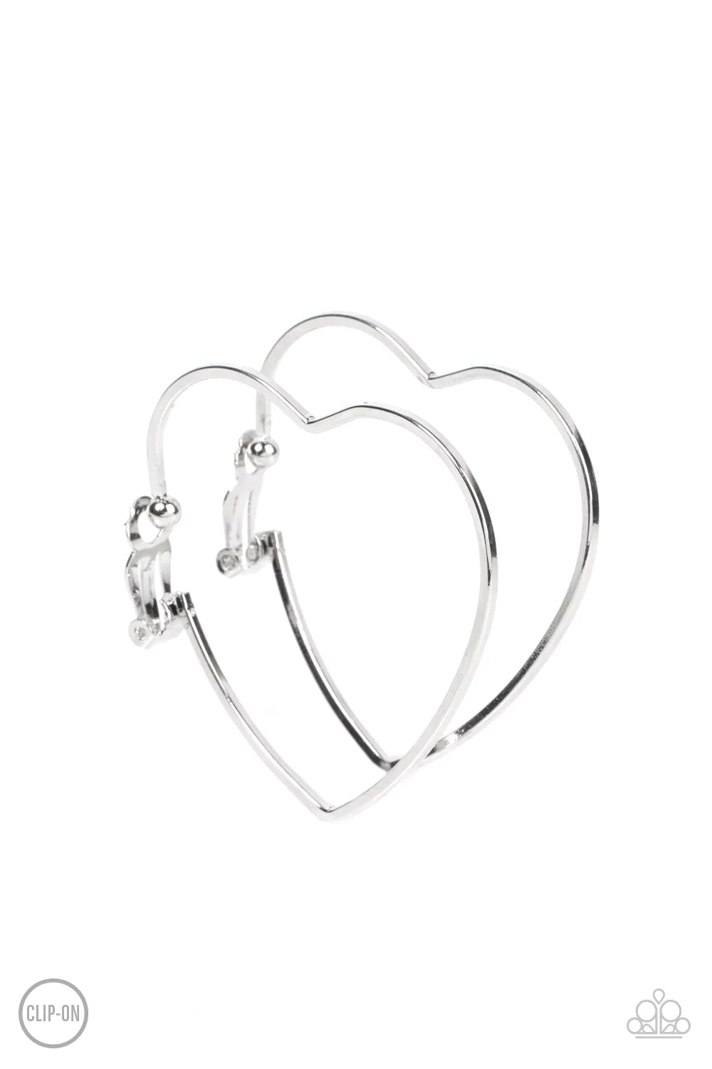 Harmonious Hearts - Silver Clip-On Earring
