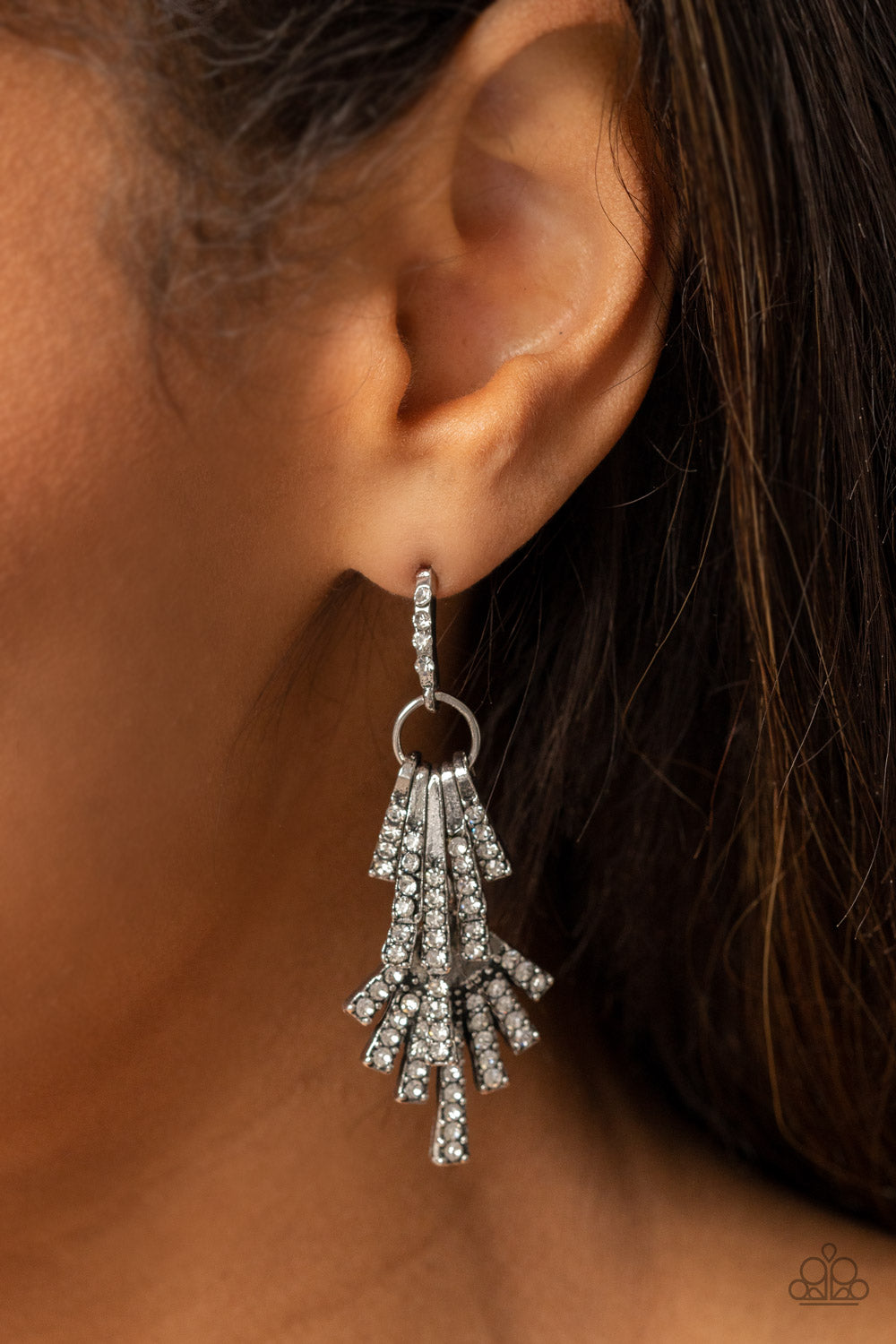 Fan of Glam - White Post Earring