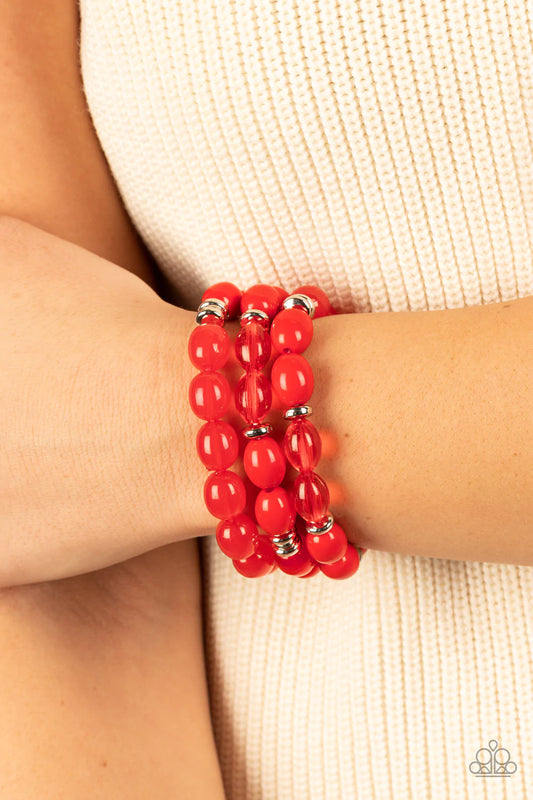 Coastal Coastin' - Red Bracelet