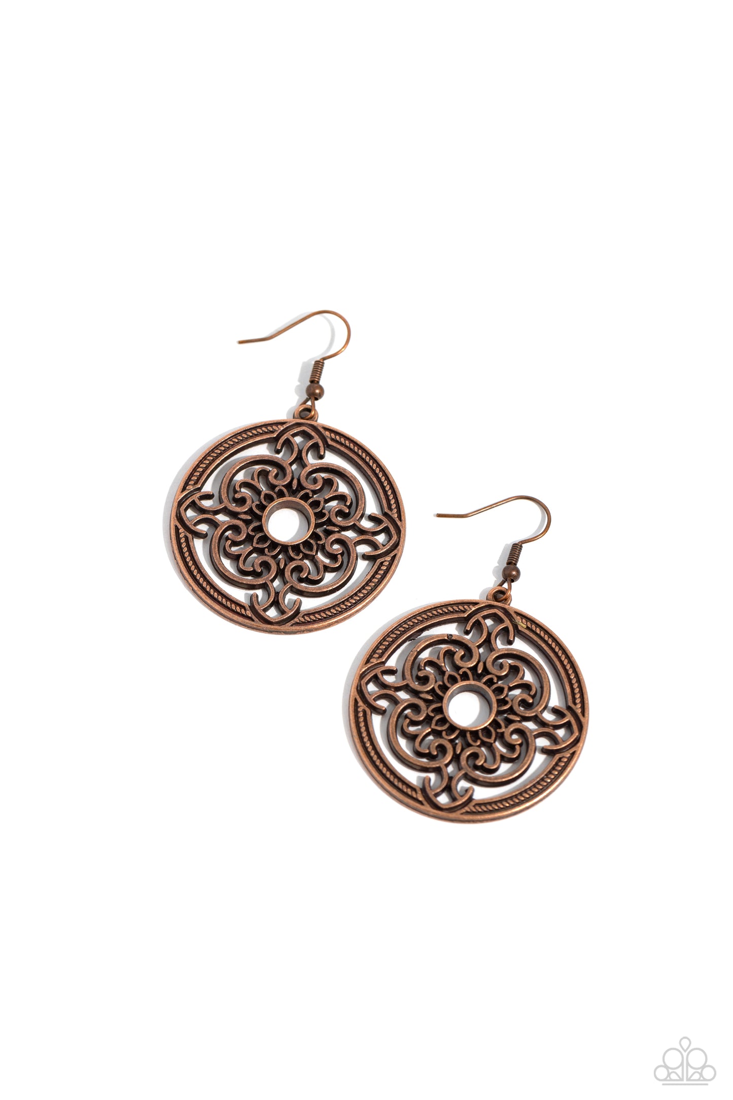 Mandala Meditation - Copper Earring