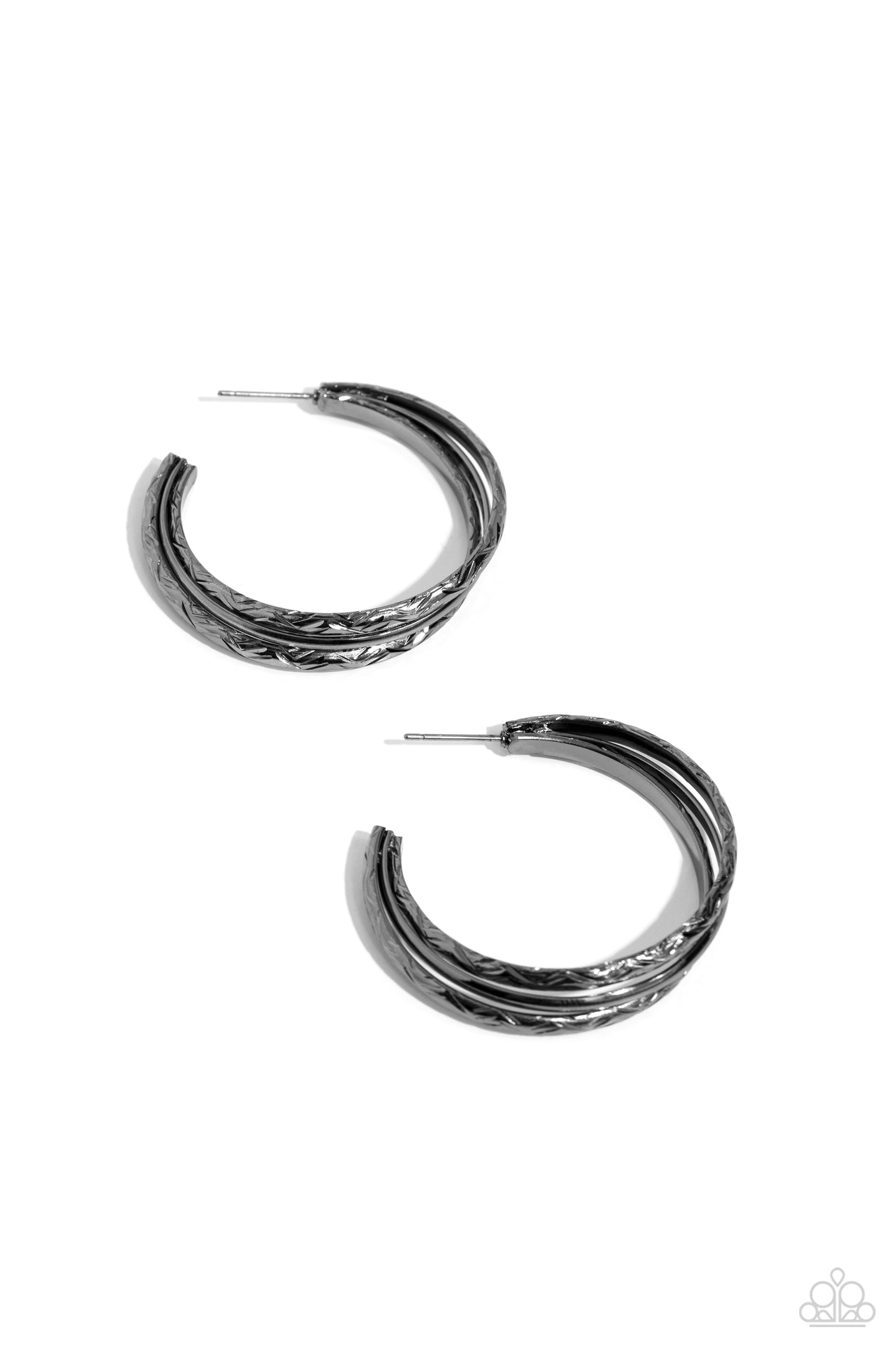 CONTOUR de Force - Black Hoop Earring