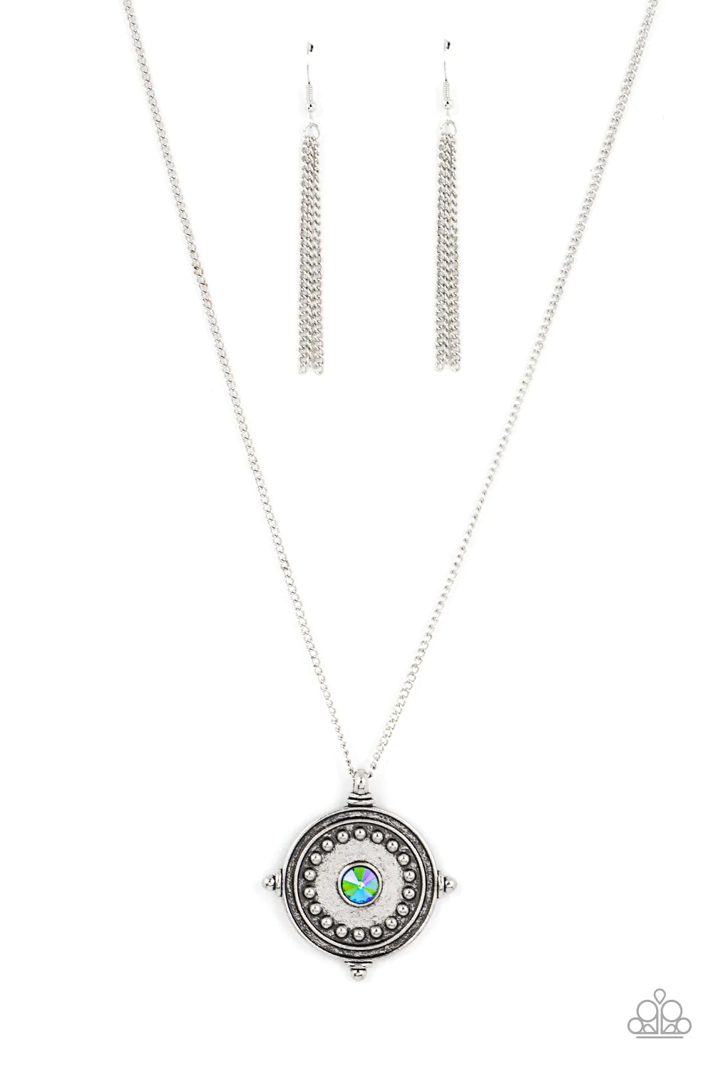 Compass Composure - Green Necklace