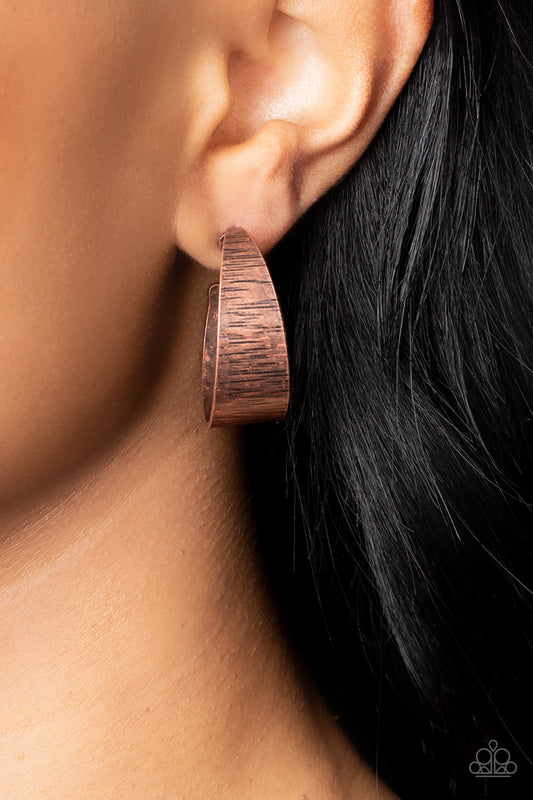 Lecture on Texture - Copper Hoop Earring