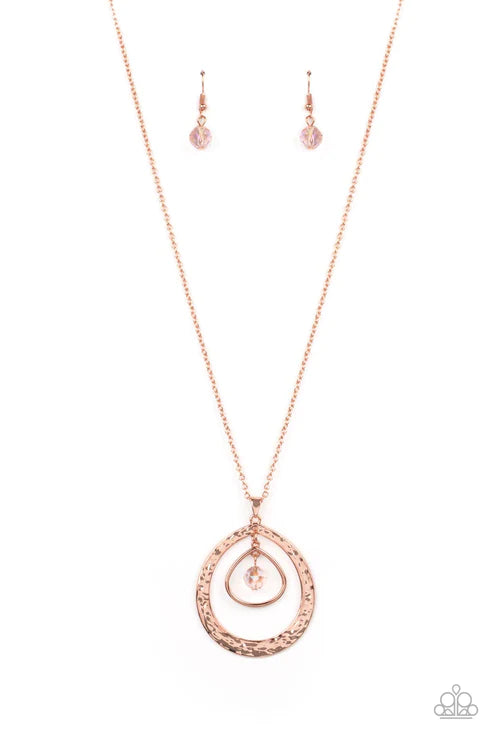 Tasteful Teardrops - Copper Necklace