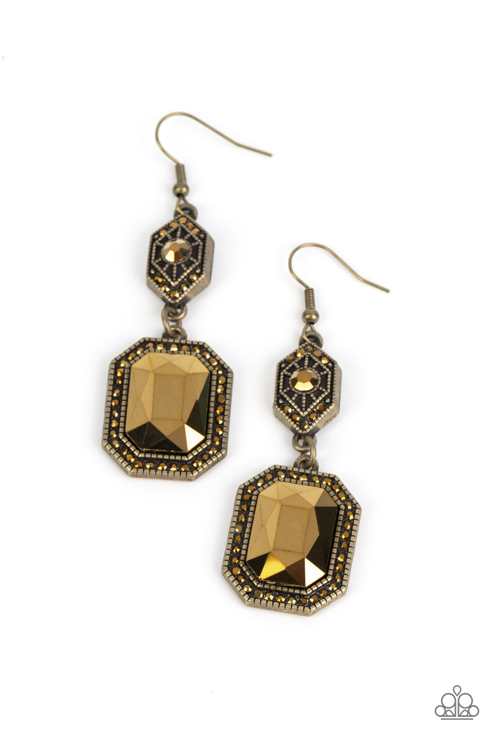 Starry-Eyed Sparkle - Brass Earring