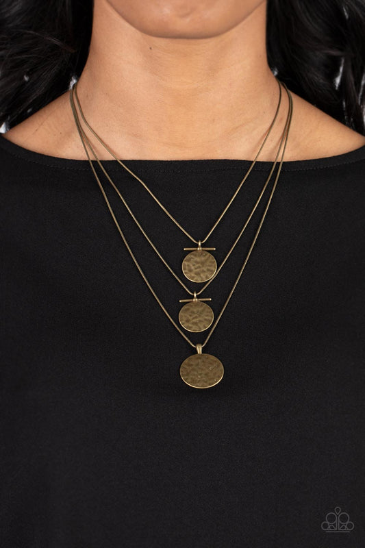 Dizzying Discs - Brass Necklace