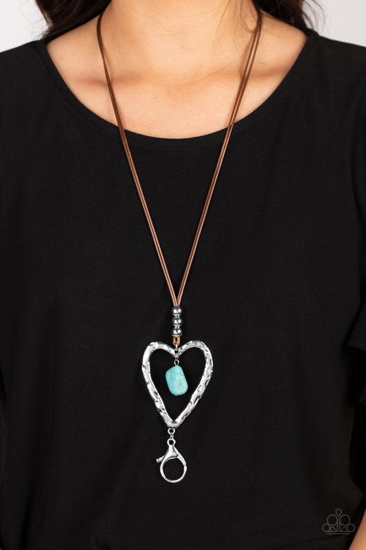 Santa Fe Sweetheart - Blue Lanyard Necklace