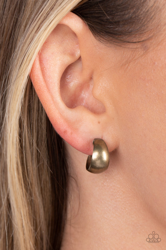 Burnished Beauty - Brass Hoop Earring