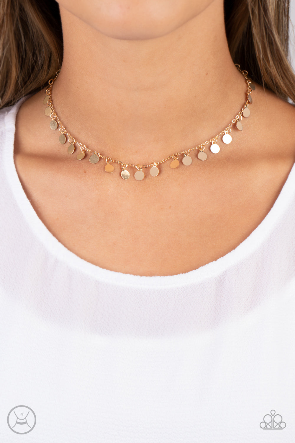 Champagne Catwalk - Gold Choker Necklace