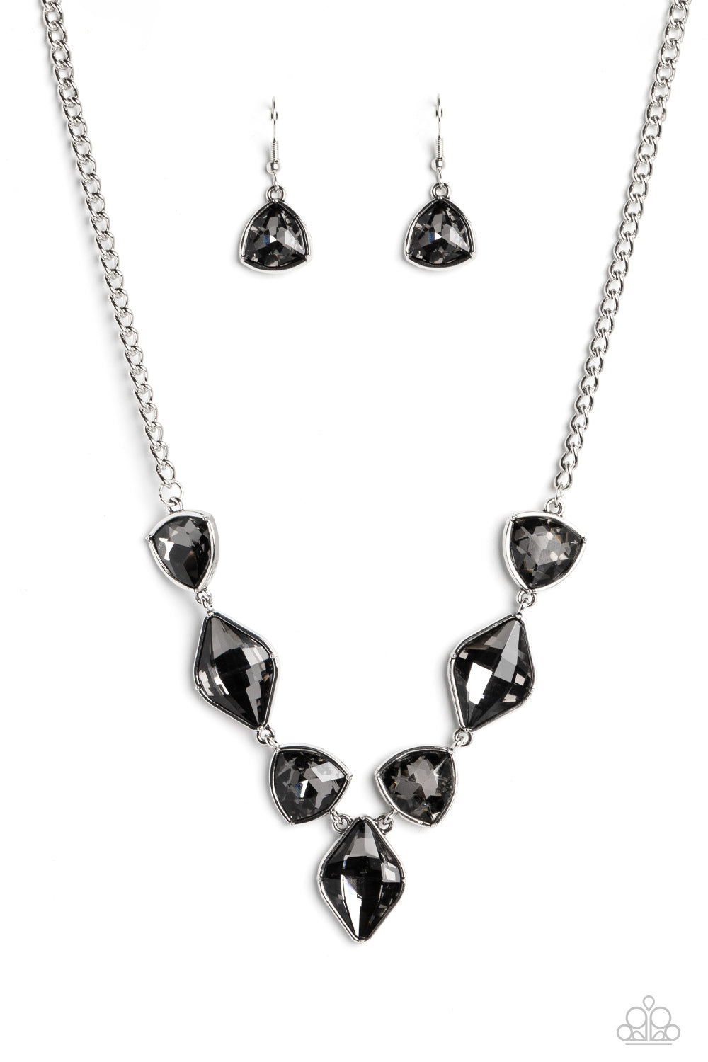 Glittering Geometrics - Silver Necklace