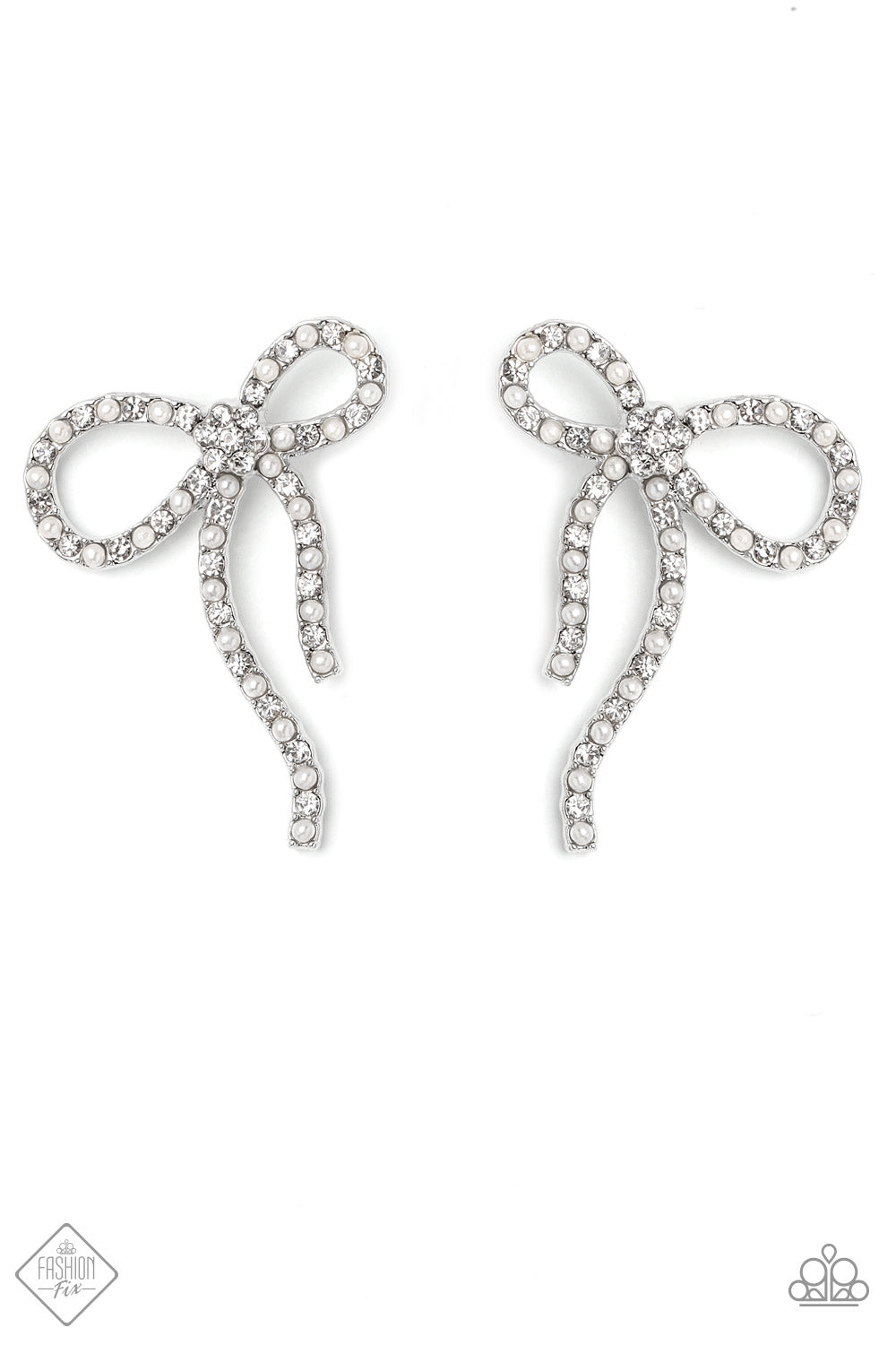 Deluxe Duet - White Post Earring