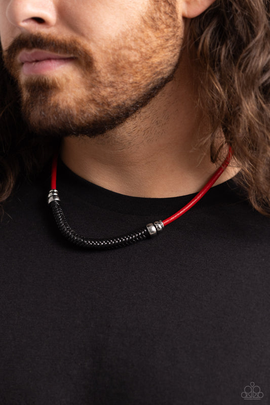 Corded Chivalry - Red Urban Necklace