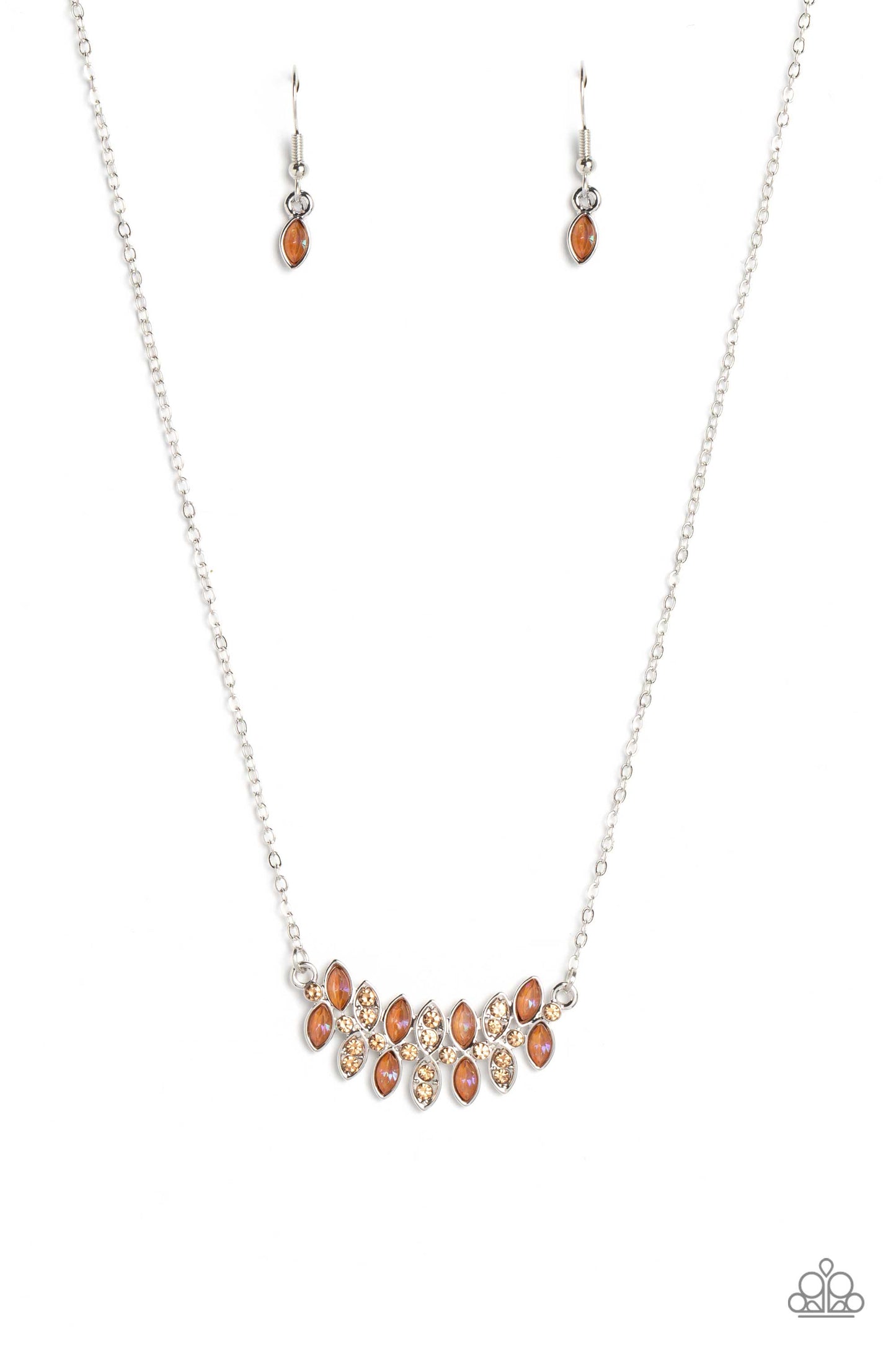 Lustrous Laurels - Brown Necklace