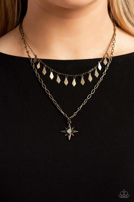 The Second Star To The LIGHT - Brass Necklace