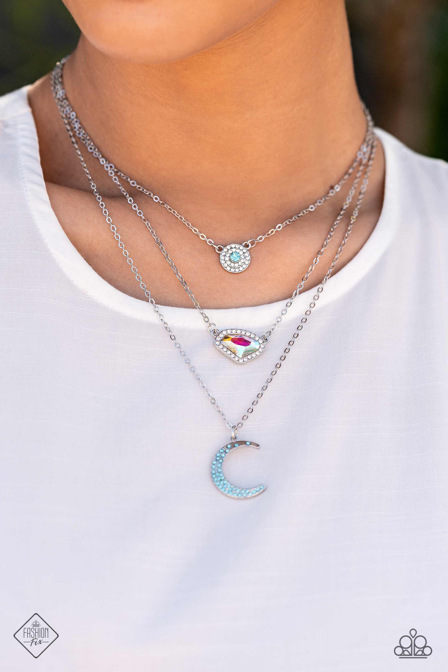 Lunar Lineup - Blue Necklace