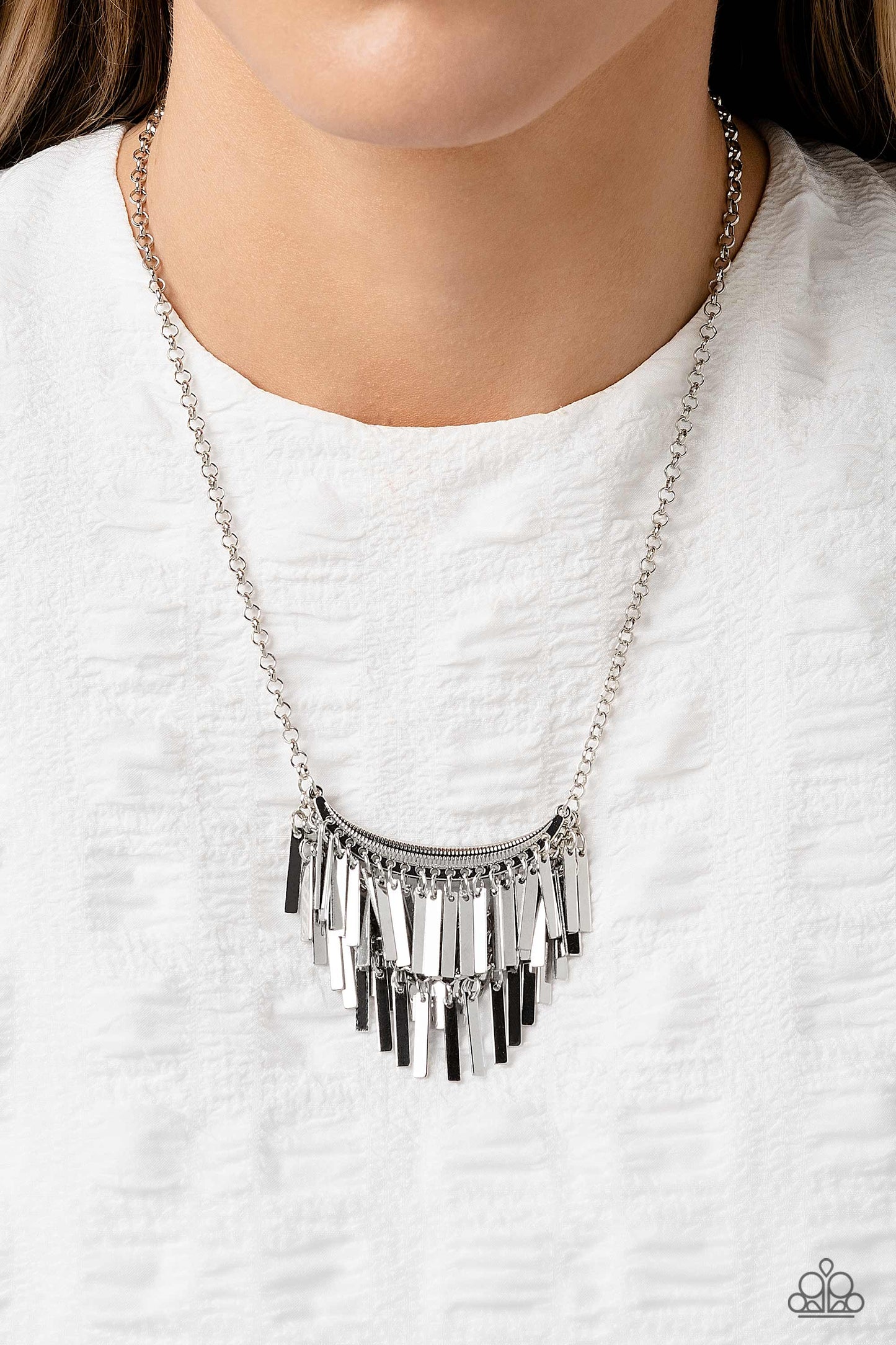 Cue the Chandelier - Silver Necklce