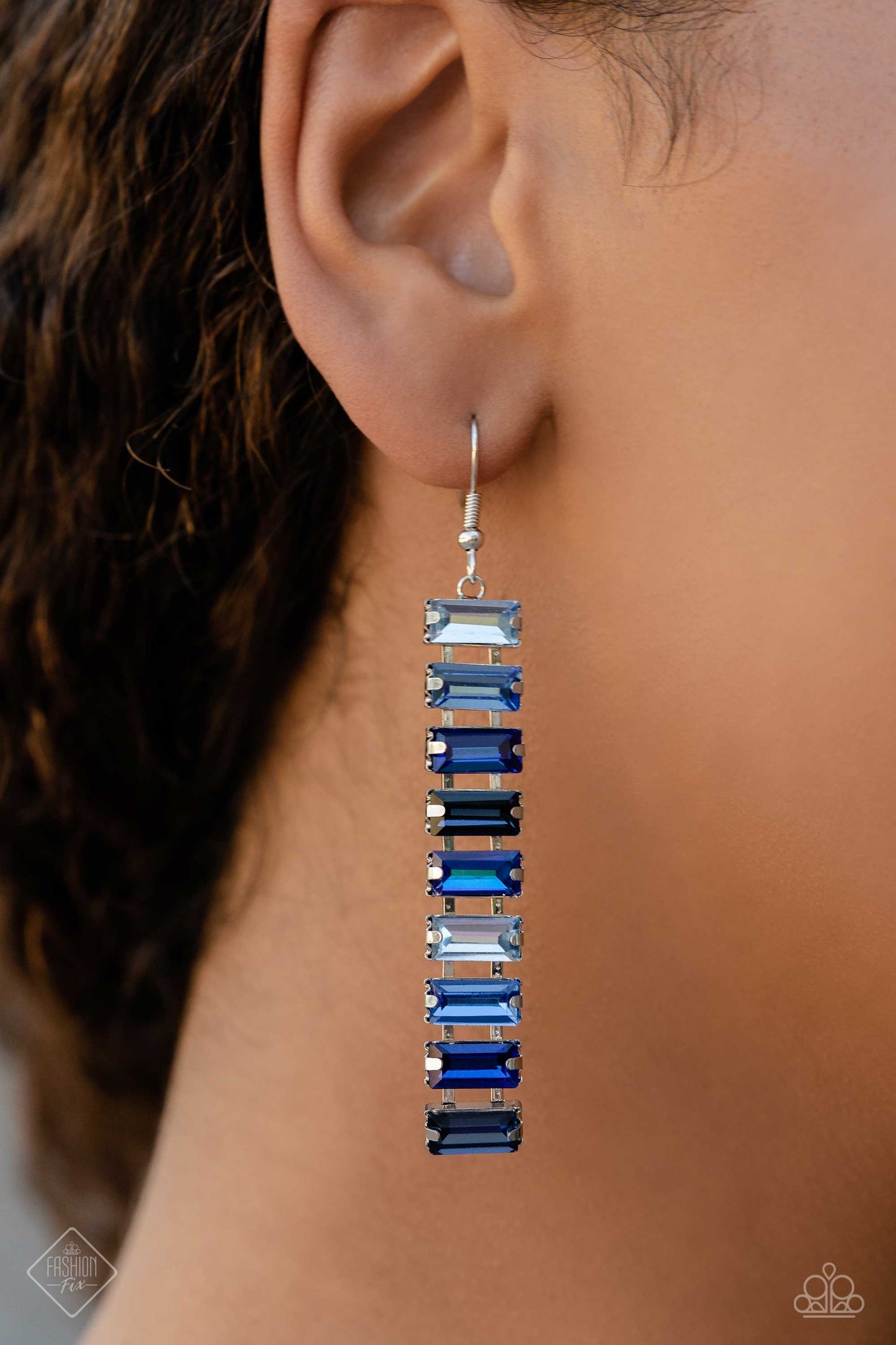 Superbly Stacked - Blue Earring