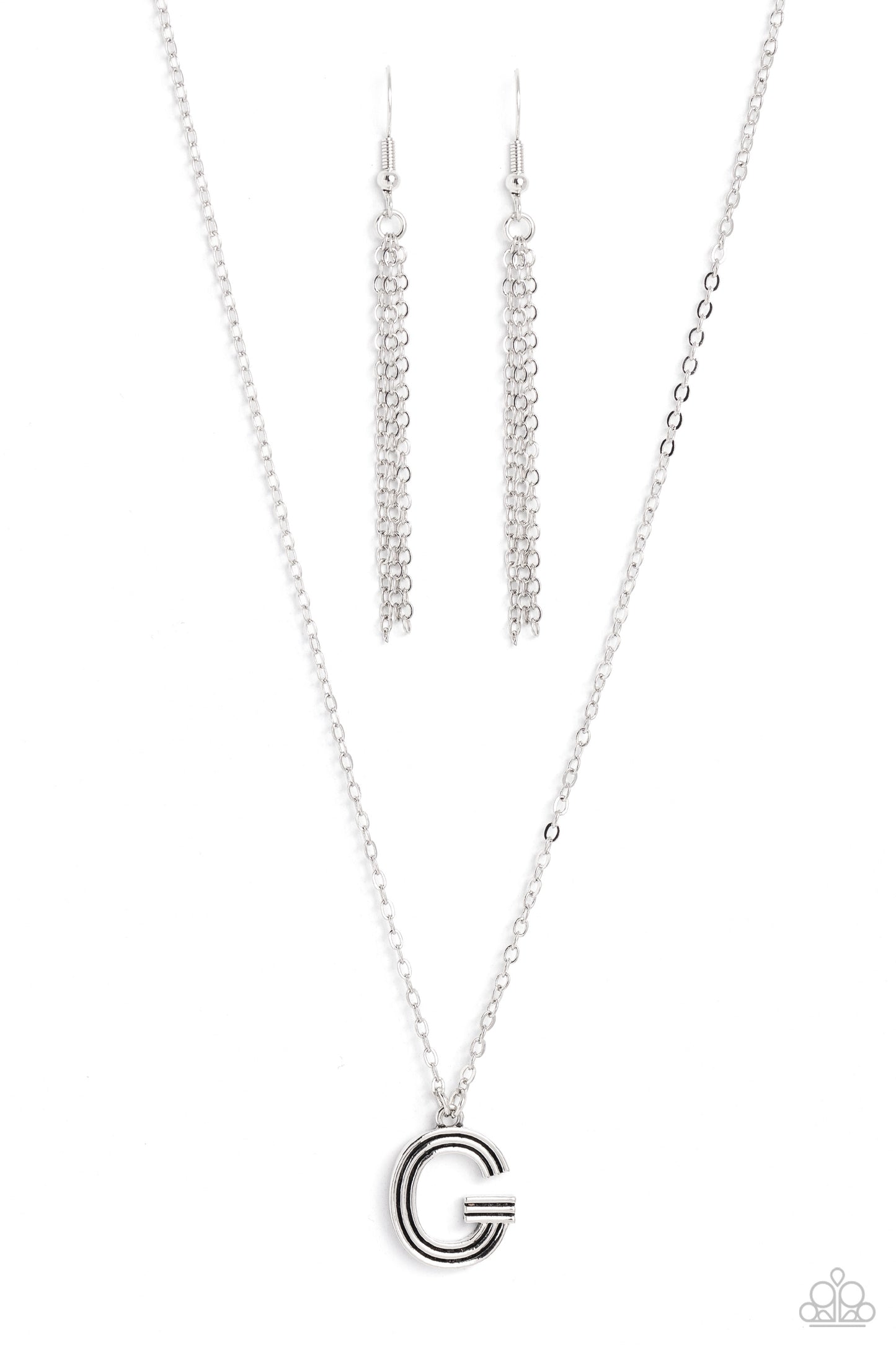 Leave Your Initials - Silver - G Necklace