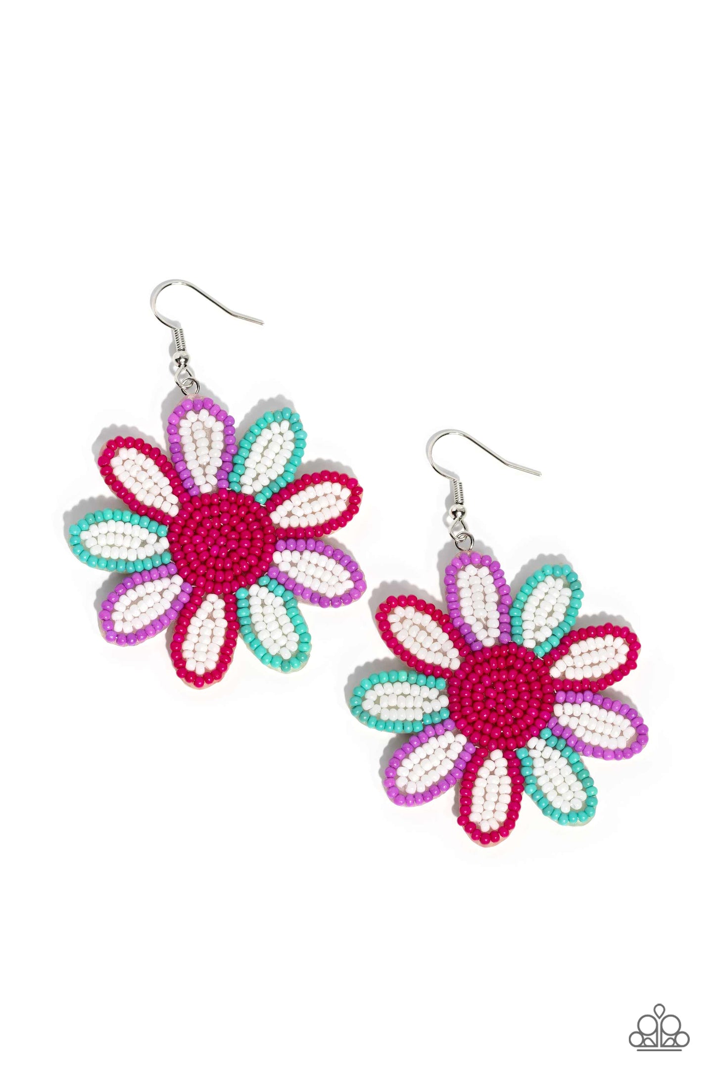 Decorated Daisies - White Earring