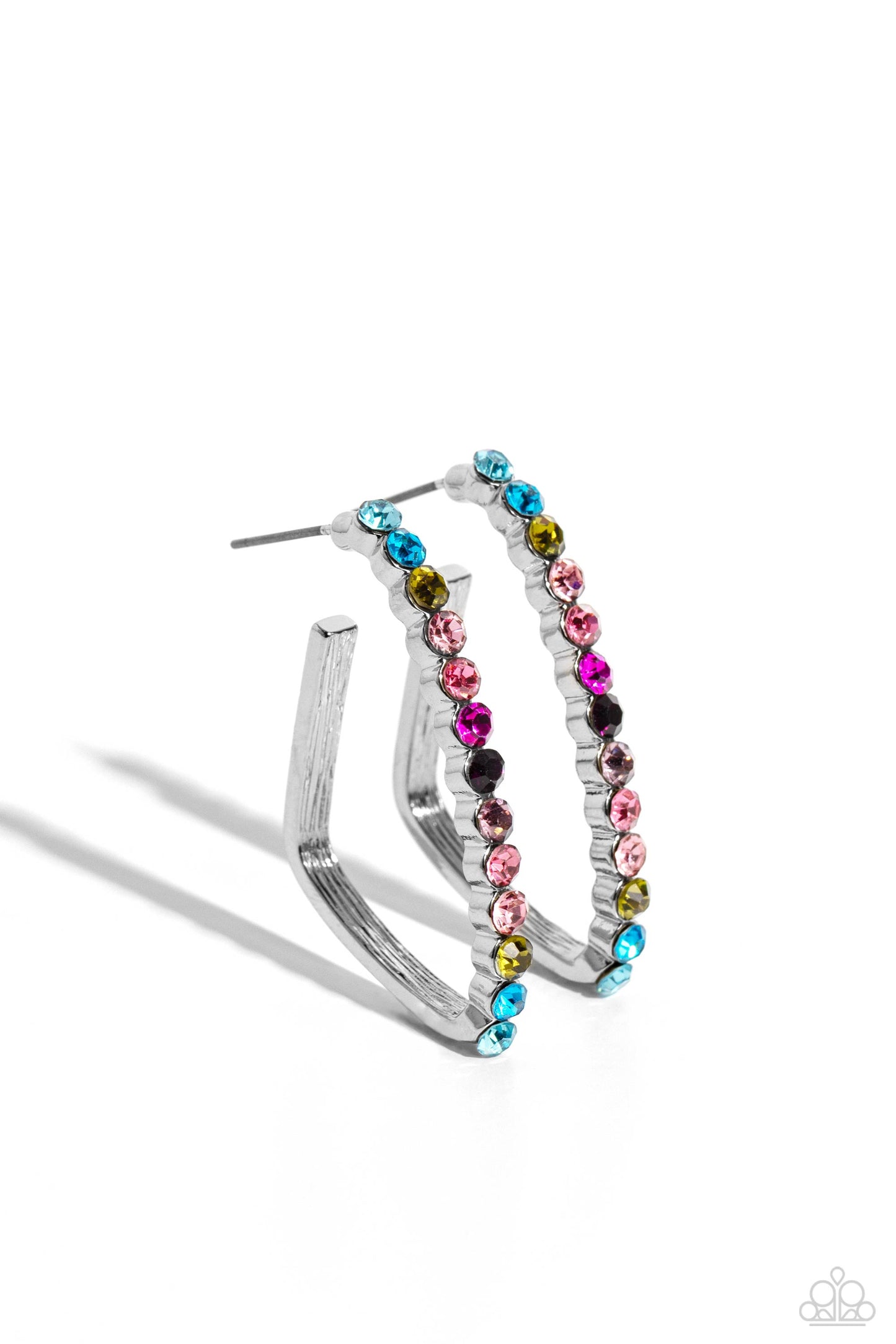 Triangular Tapestry - Multi Hoop Earring