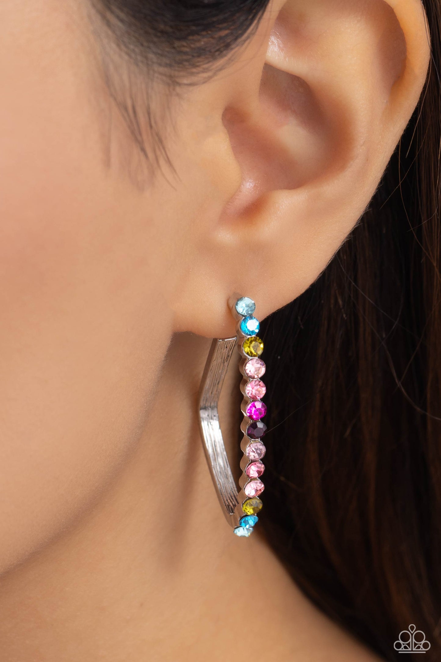 Triangular Tapestry - Multi Hoop Earring