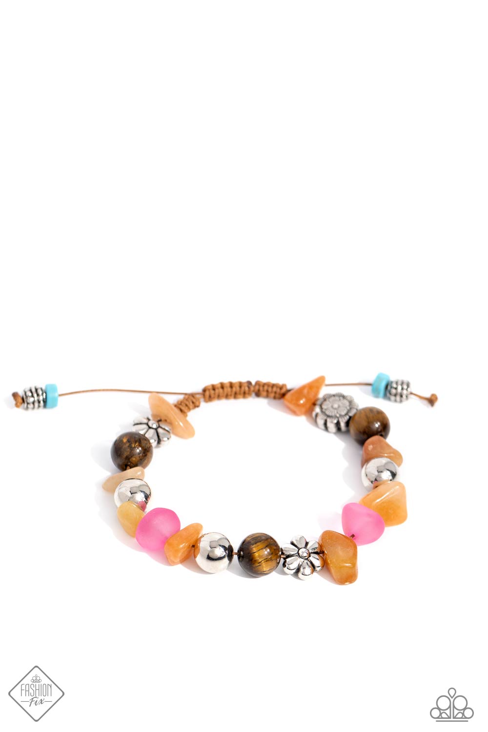 Garden Party Pattern - Orange Bracelet