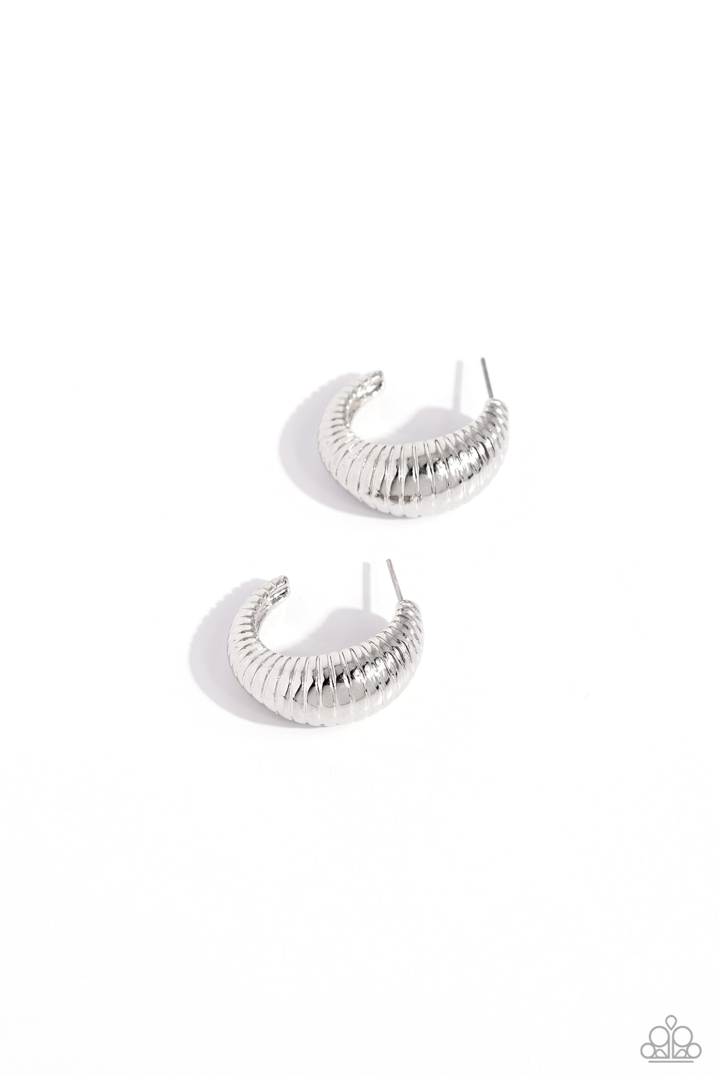 Textured Tenure - Silver Hoop Earring