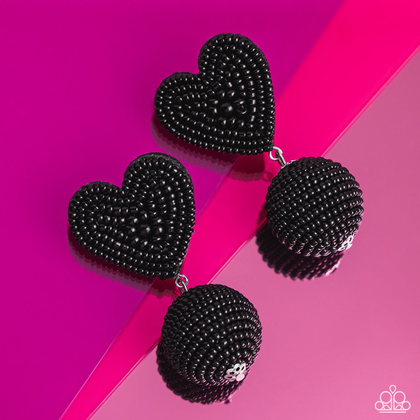 Spherical Sweethearts - Black Post Earring