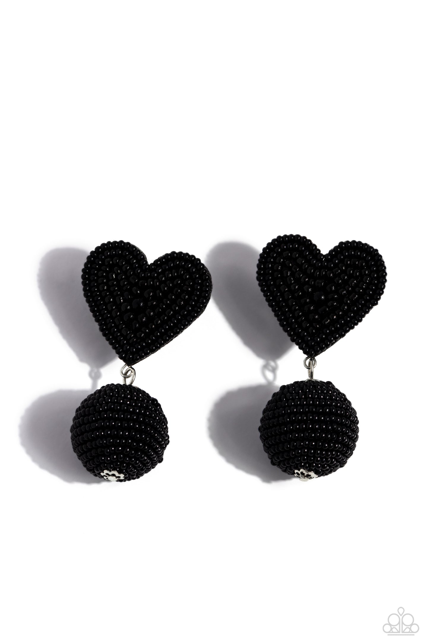 Spherical Sweethearts - Black Post Earring