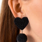 Spherical Sweethearts - Black Post Earring