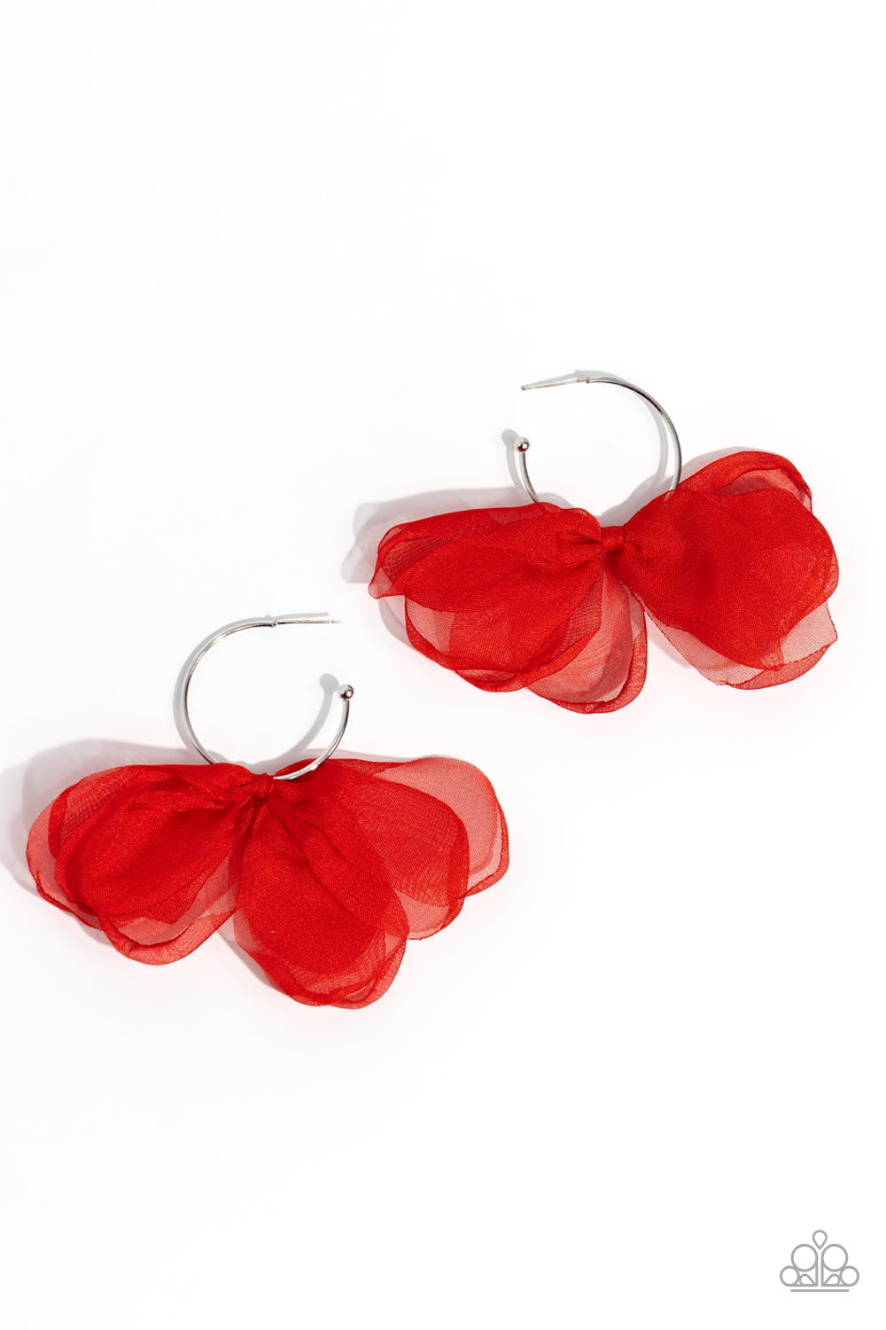 Chiffon Class - Red Hoop Earring