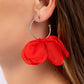 Chiffon Class - Red Hoop Earring