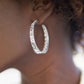 GLITZY By Association - White Blockbuster Hoop Earring