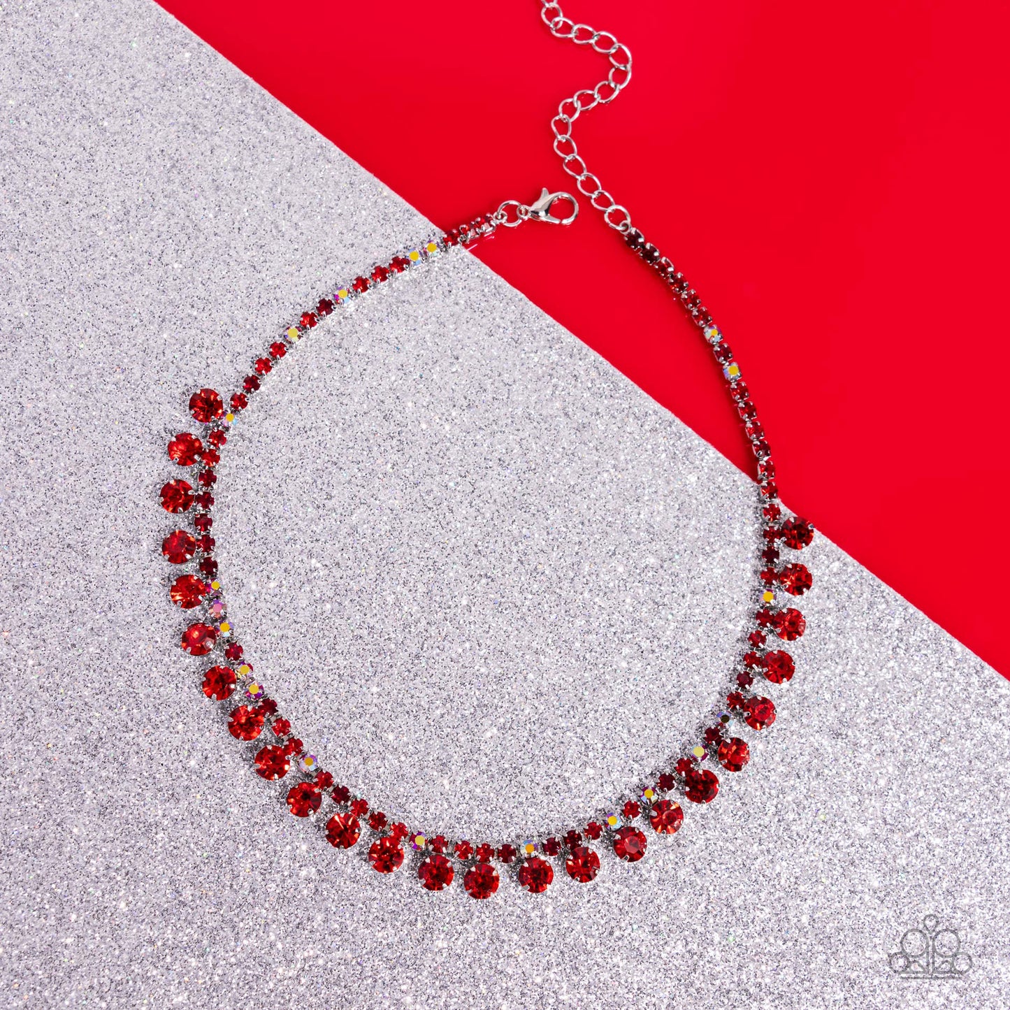 Ritzy Rhinestones - Red Choker Necklace