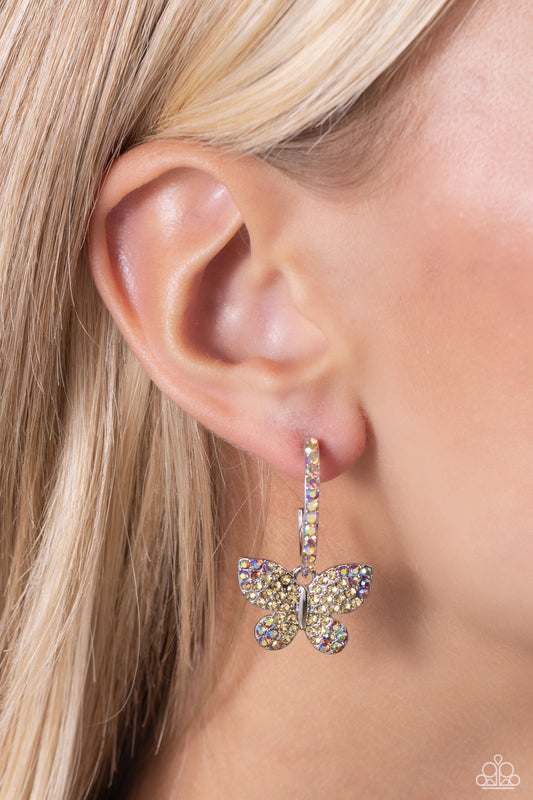 Whimsical Waltz - Yellow Hoop Earring