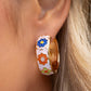 Multicolored Makeover - Gold Hoop Earring