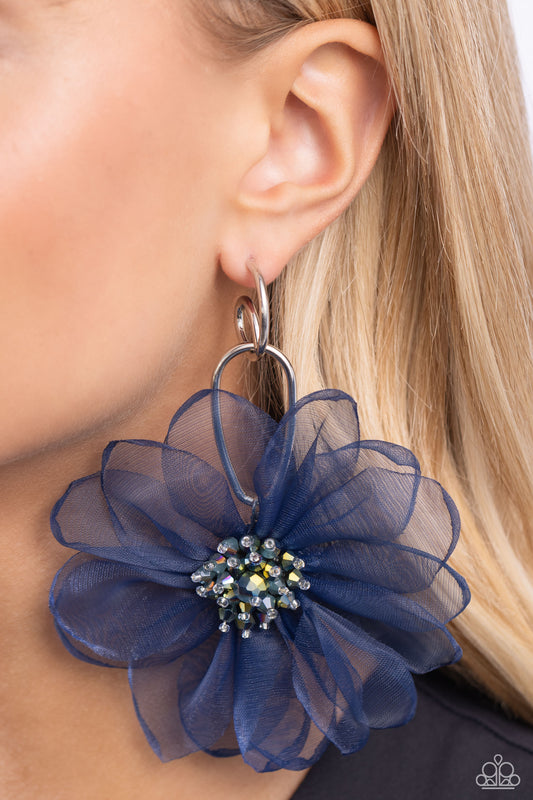 Cosmopolitan Chiffon - Blue Hoop Earring