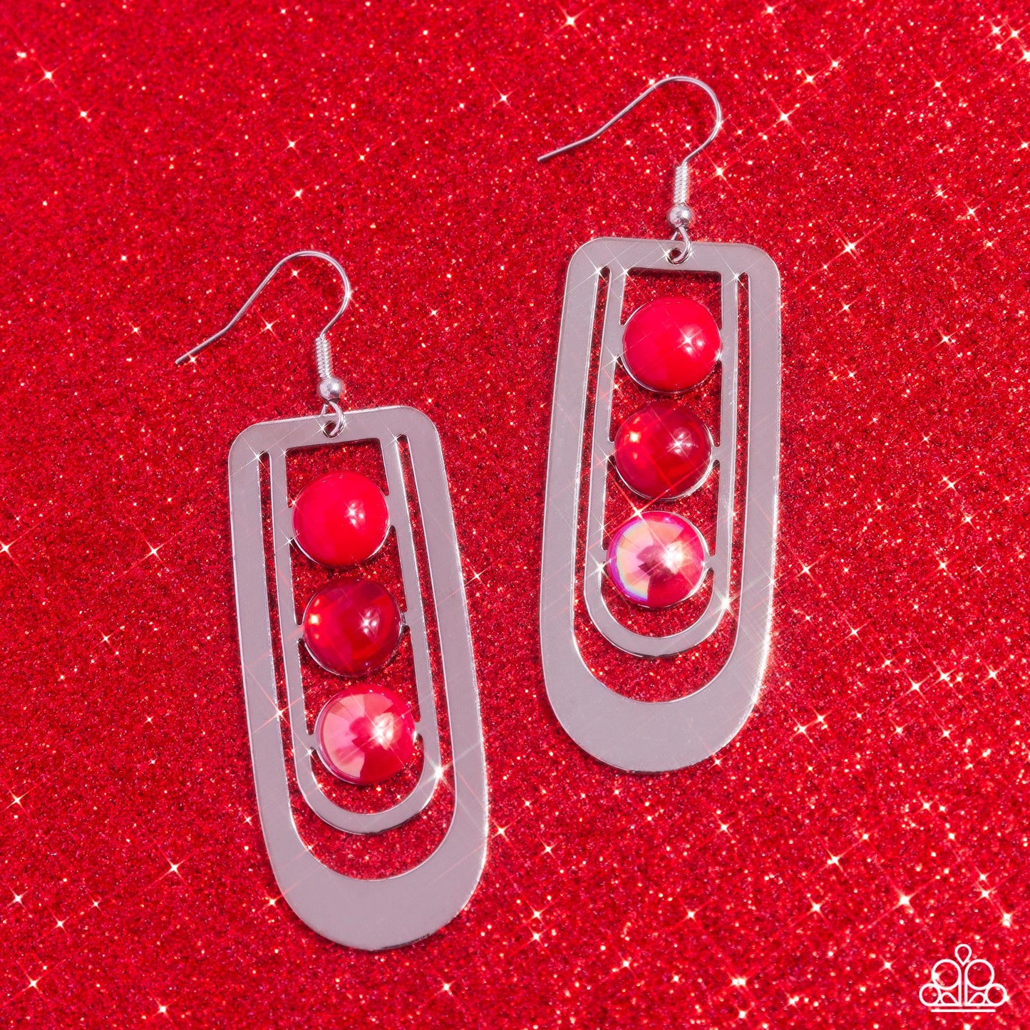 Layered Lure - Red Earring