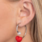 Romantic Representative - Red Hoop Earring